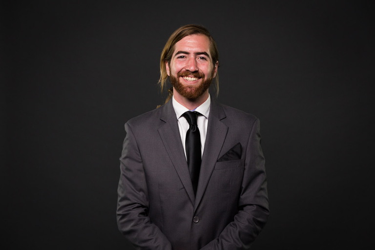 Man in a dark Gray Background