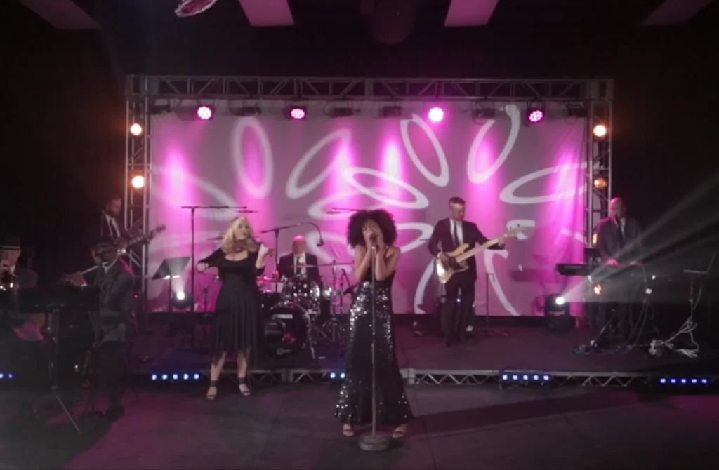 Live Performance Under Pink Stage Lights